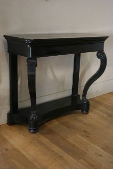 A C19th ebonised console table