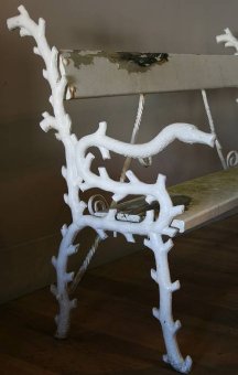 A C19th English iron garden bench