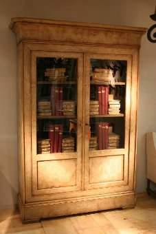 A fantastic C19th burr elm bookcase