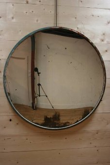 A huge and fantastic early C20th convex mirror
