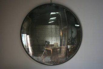 A huge and fantastic early C20th industrial convex mirror