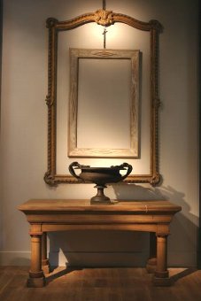 A huge C19th oak console table