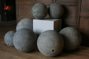 A set of large marble spheres