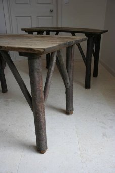 An unusual pair of early C20th primitive Twig tables