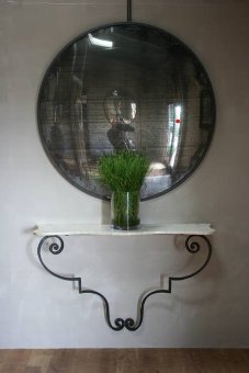 An elegant and simple French iron console table