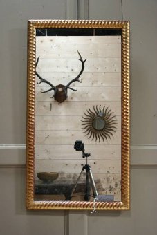A C19th gilt rope twist mirror