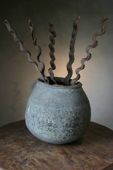 A large C19th French earthenware pot