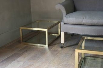 A pair of 1960s  brass side tables