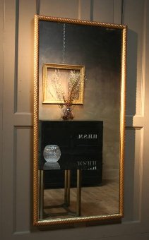 A C19th gilt ropetwist mirror
