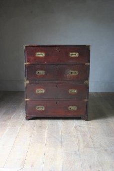 A superb GIII Teak Campaign chest