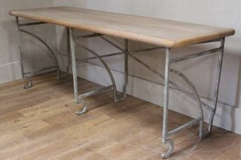 An unusual C19th French iron consoleserving table
