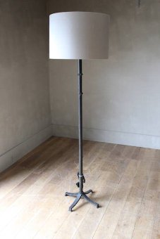 A 1940s French iron floor lamp