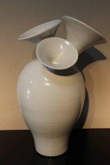A 1970s French white terracotta vase