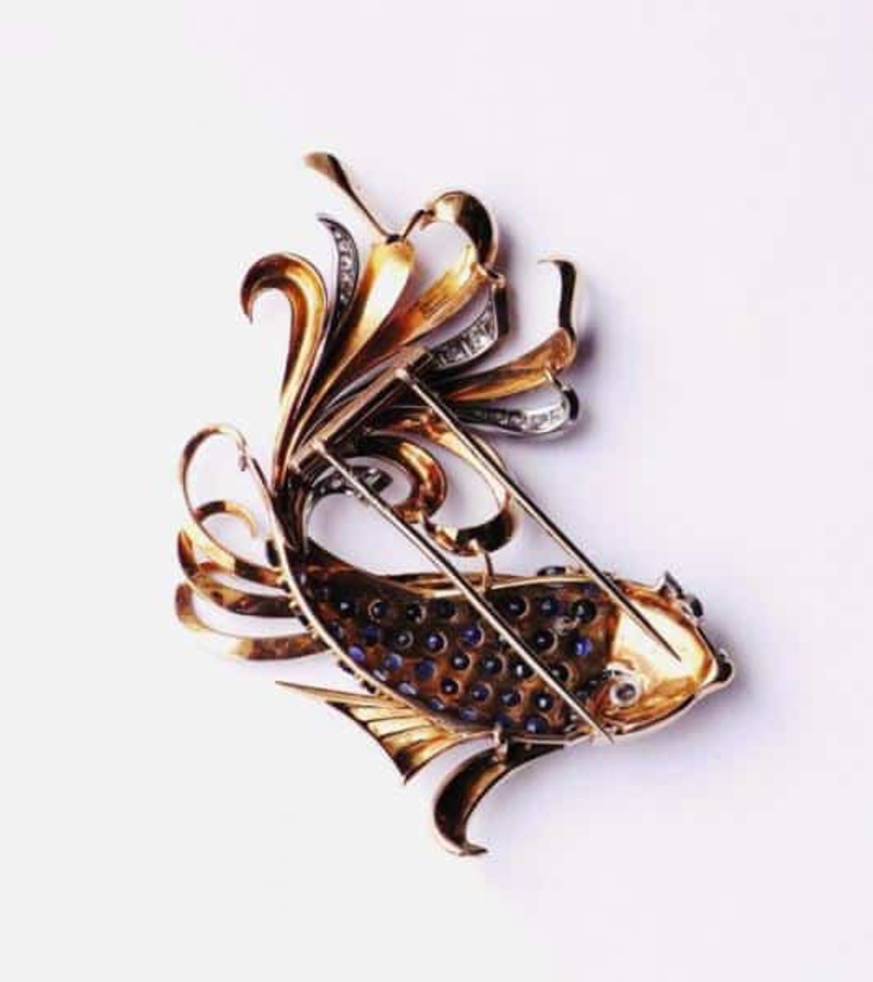 Antique 1940S LEAPING FISH BROOCH