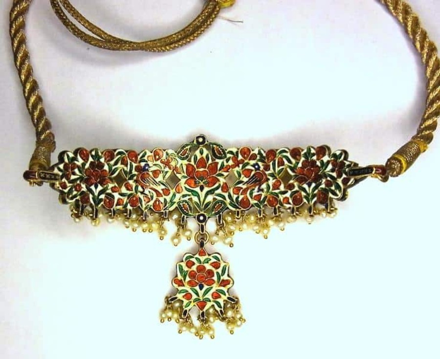 Antique INDIAN DIAMOND CHOKER OR BAZUBAND