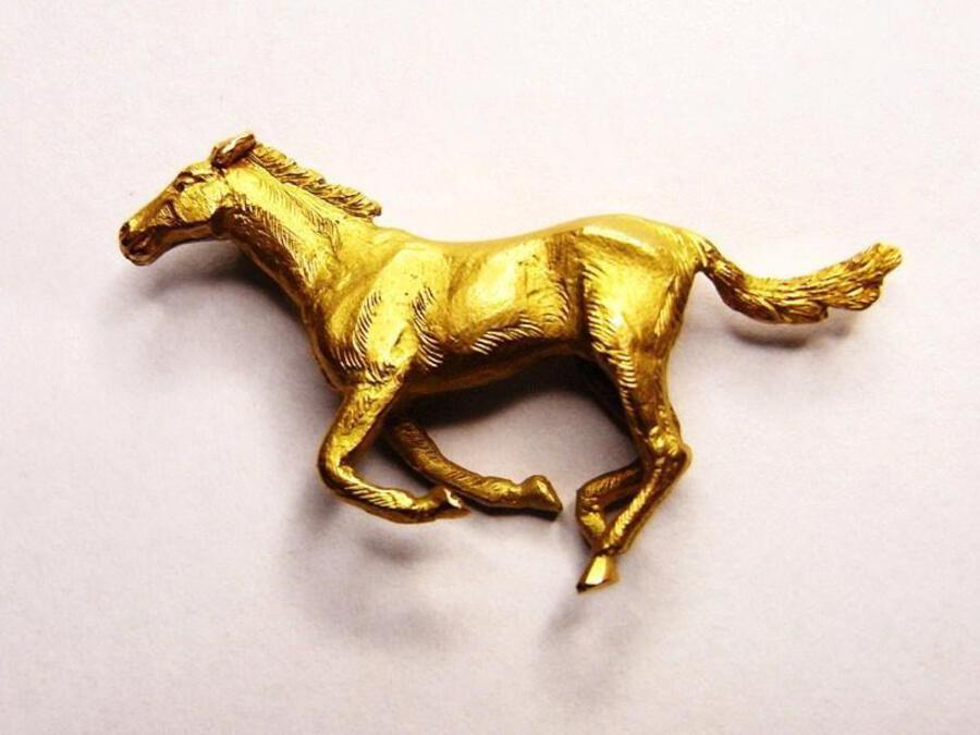 Antique GALLOPING HORSE BROOCH