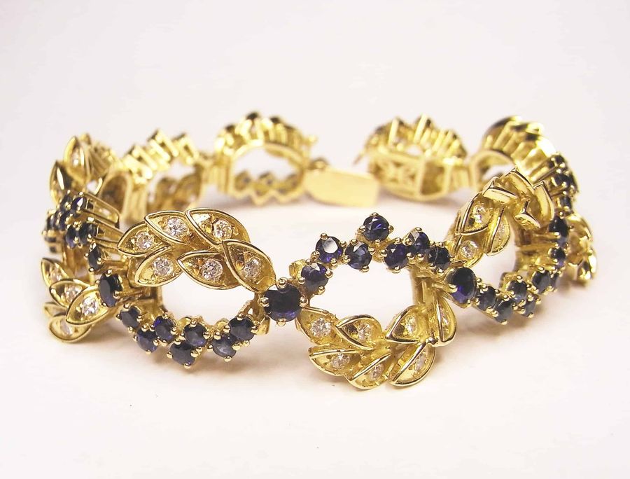 Diamond and sapphire bracelet