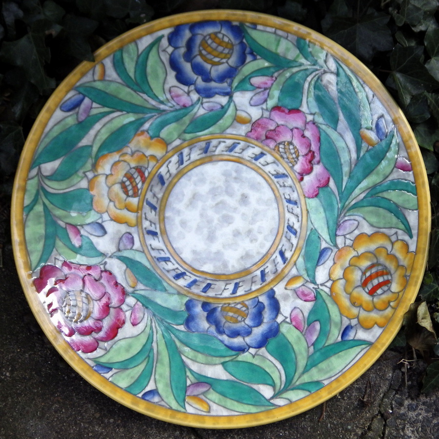 Antique CHARLOTTE RHEAD 1930s Crown Ducal LARGE PERSIAN ROSE CHARGER