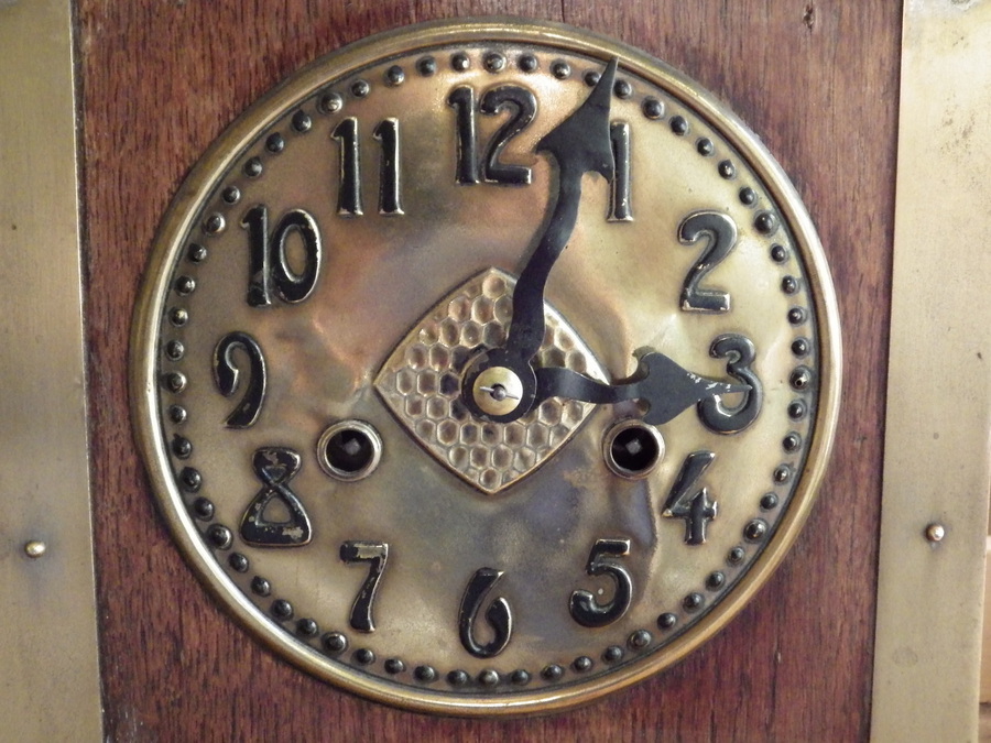 Antique LIBERTY AND CO Hamburg American Clock Company Circa 1910 ARTS AND CRAFTS CLOCK