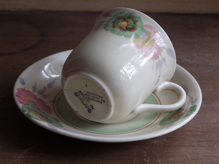 Antique CLARICE CLIFF 1930s Sundew CUP AND SAUCER