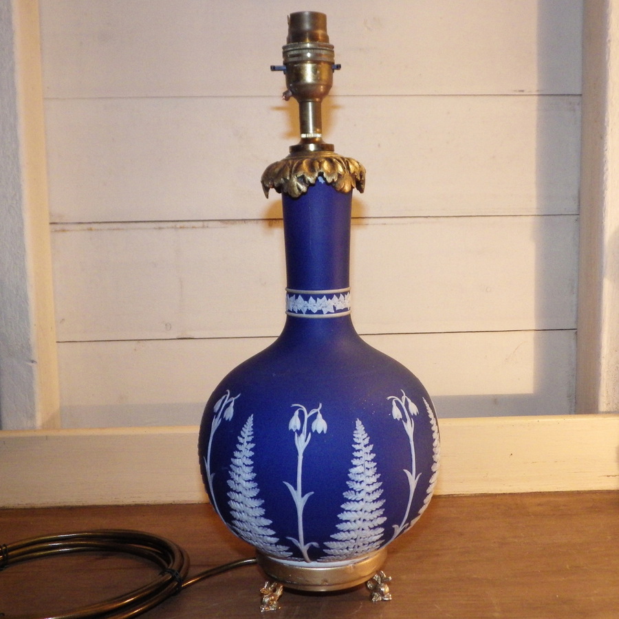 Antique WEDGWOOD JASPERWARE Antique 19th Century POTTERY LAMP BASE