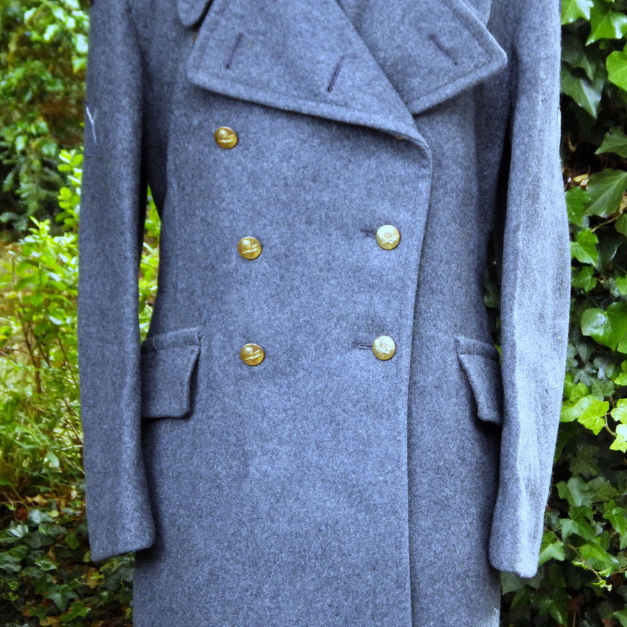 Antique VINTAGE 1950s Original RAF Military Issue Overcoat GREAT COAT