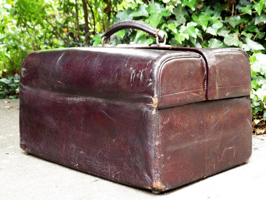 Antique ASPREY OF LONDON Antique Victorian Leather & Silver FITTED TRAVEL CASE