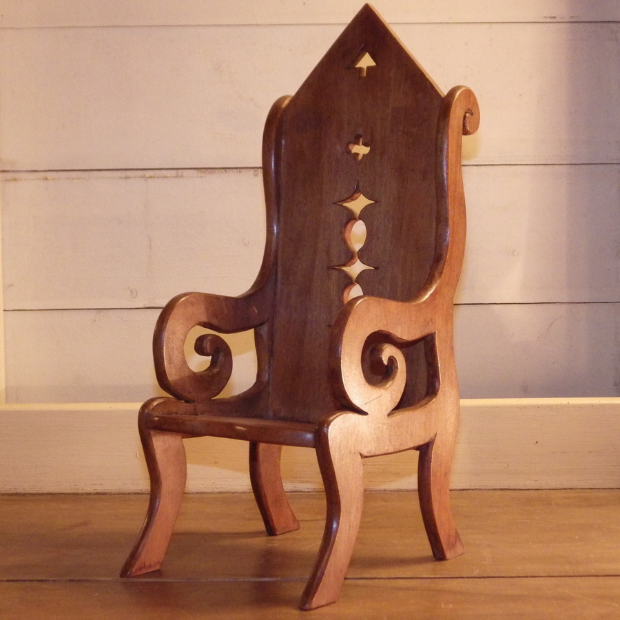 Antique ARTS AND CRAFTS Miniature Satinwood GOTHIC CHAIR