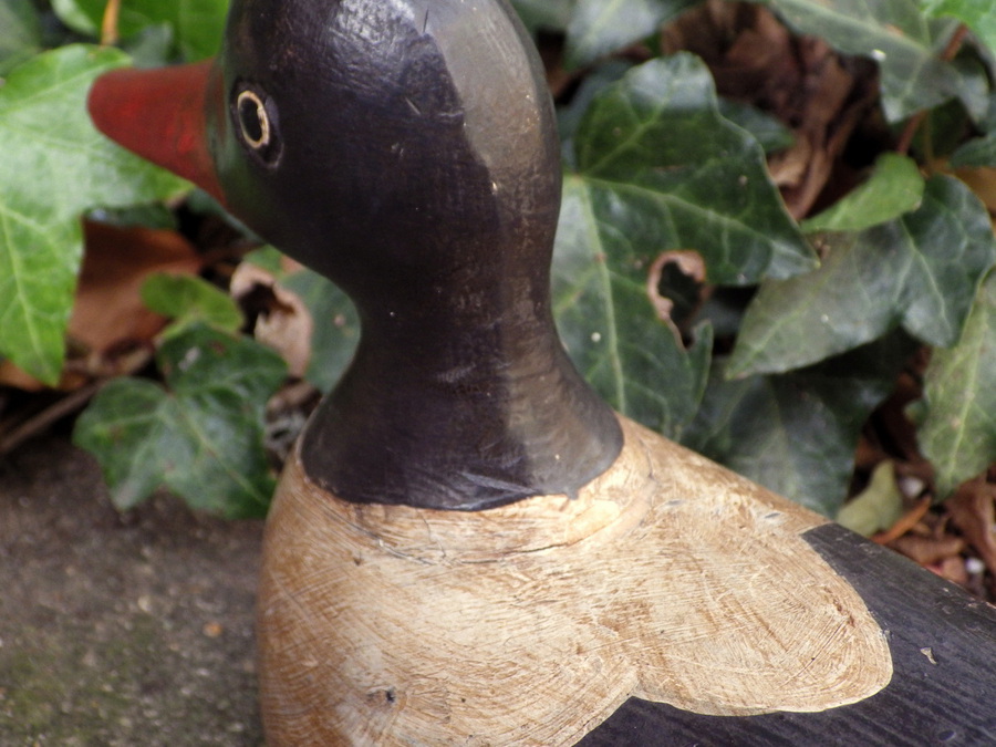 Antique ANTIQUE Beautiful Hand Carved & Painted Wooden DECOY DUCK