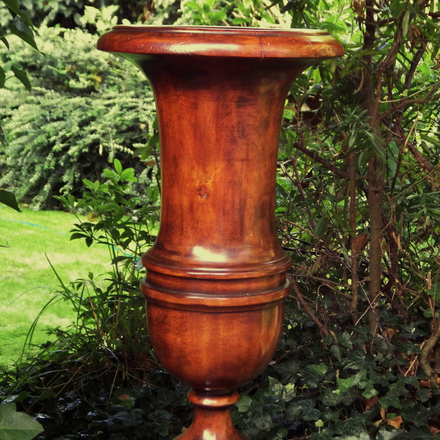 Antique THEODORE ALEXANDER Fine Quality 20th Century Walnut LARGE PEDESTAL URN