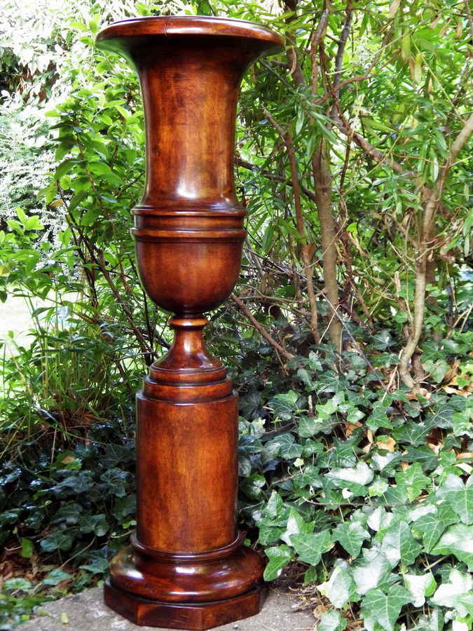 Antique THEODORE ALEXANDER Fine Quality 20th Century Walnut LARGE PEDESTAL URN