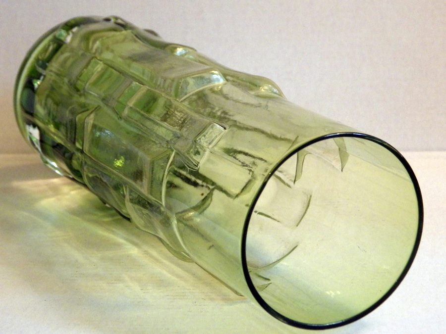 Antique BO BORGSTROM DESIGN For Aseda Glass Sweden 1960s GREEN GLASS VASE