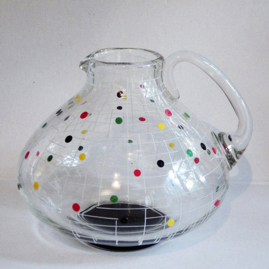 Antique ATOMIC 1960s Mid Century Design GLASS PITCHER JUG