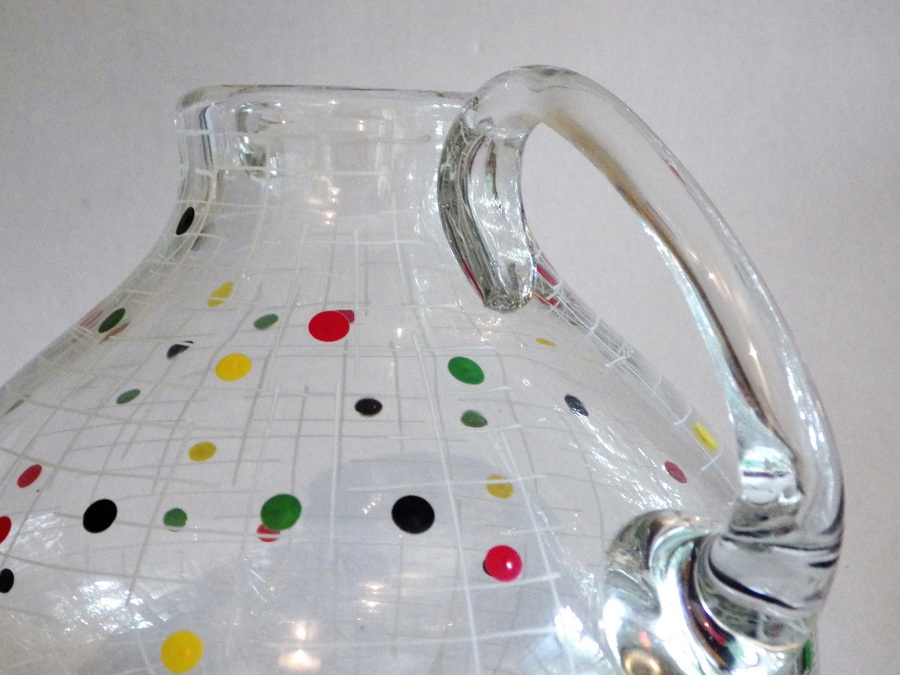 Antique ATOMIC 1960s Mid Century Design GLASS PITCHER JUG