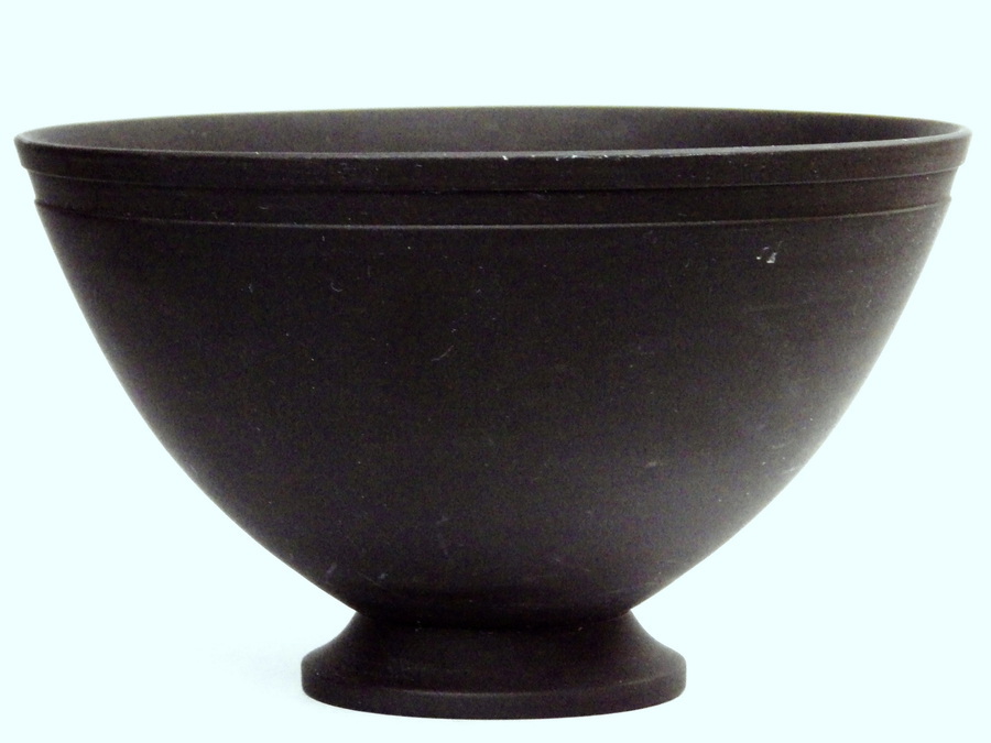 Antique KEITH MURRAY DESIGN 1930s Art Deco Wedgwood BLACK BASALT BOWL