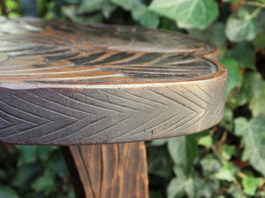 Antique LIBERTY AND CO Japanese Carved Wooden TABLE