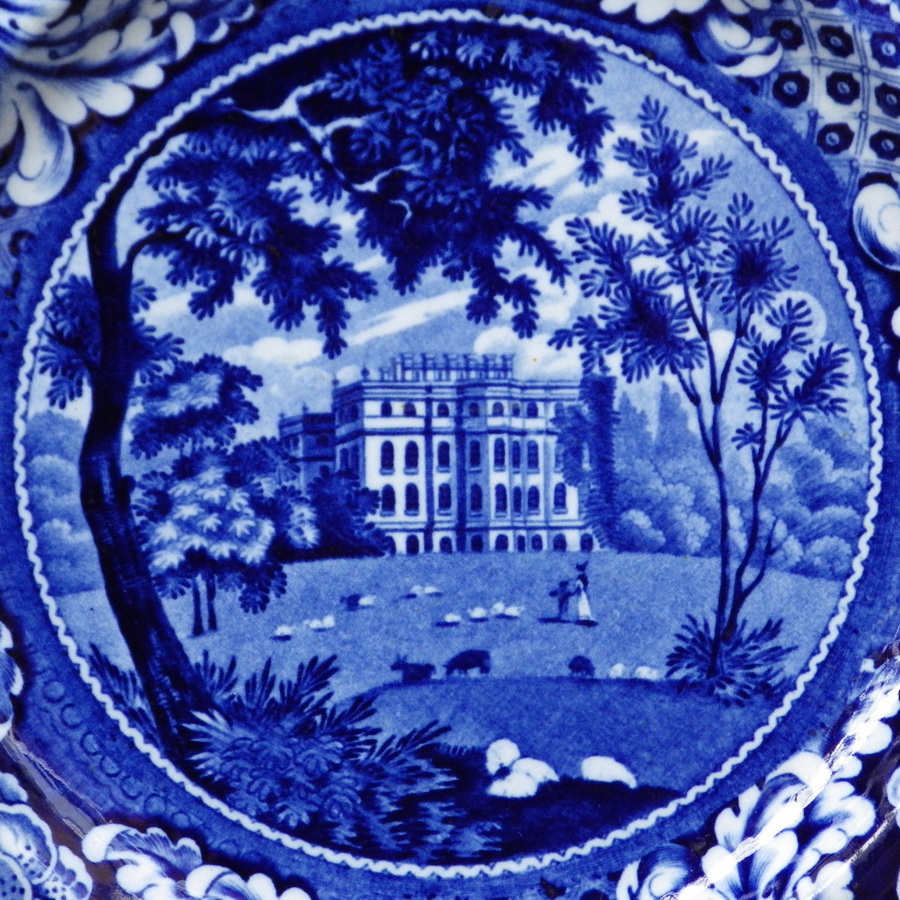 Antique JR RILEY ANTIQUE Early 19th Century Kings Weston Pearlware BLUE & WHITE PLATE