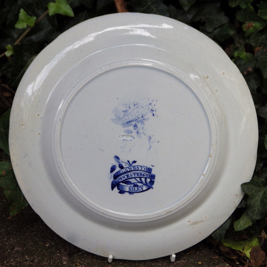 Antique JR RILEY ANTIQUE Early 19th Century Kings Weston Pearlware BLUE & WHITE PLATE