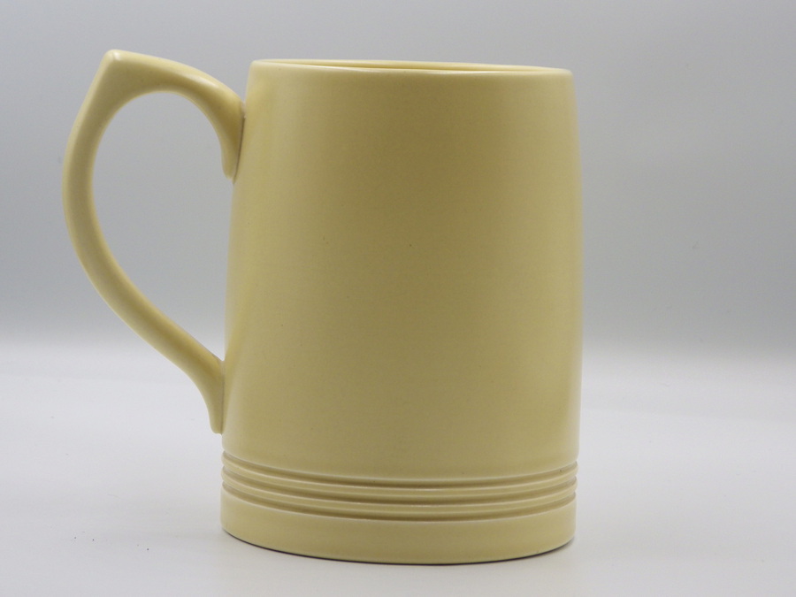 Antique KEITH MURRAY DESIGN 1930s Art Deco Wedgwood STRAW TANKARD MUG