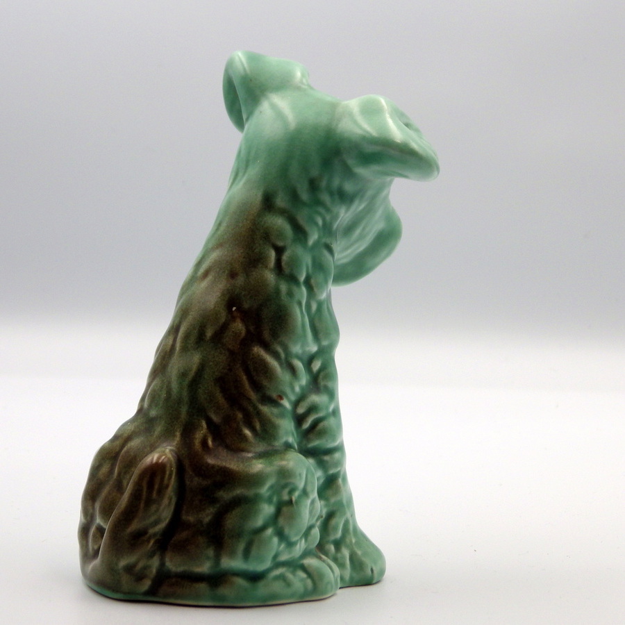 Antique SYLVAC Original Vintage 1378 Green Pottery TERRIER DOG