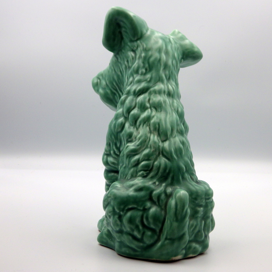 Antique SYLVAC Original Vintage 1379 Green Pottery TERRIER DOG