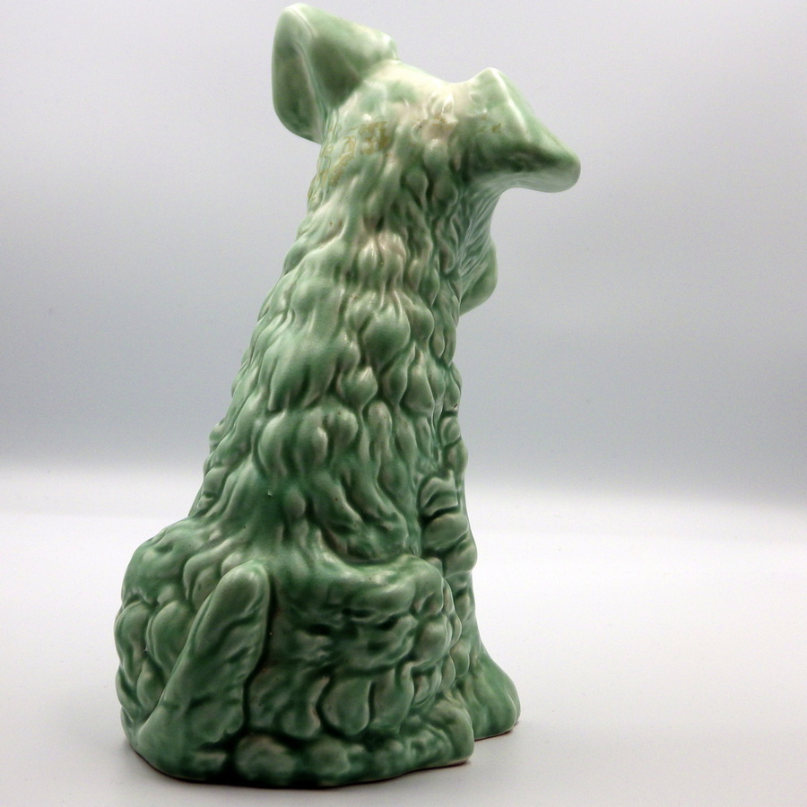 Antique SYLVAC Original Vintage 1379 Light Green Pottery TERRIER DOG