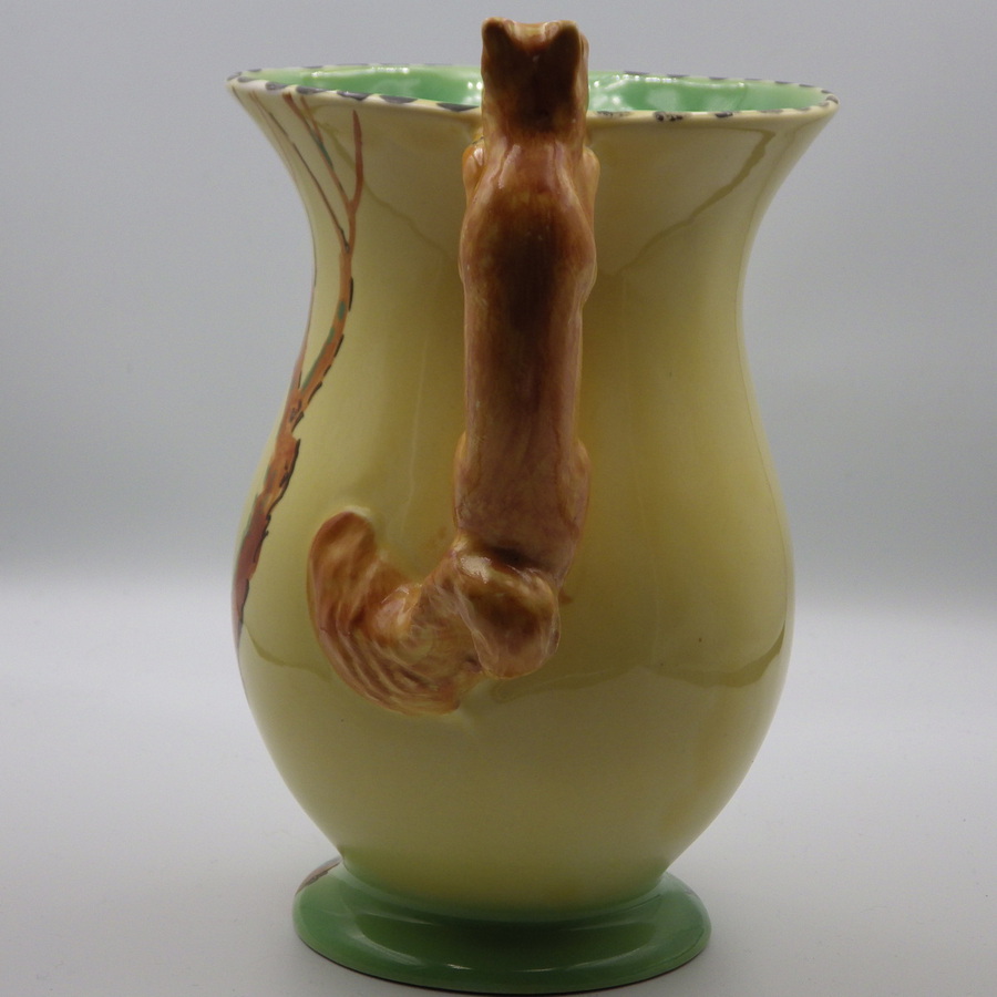 Antique BURLEIGH WARE 1930s Art Deco Yellow SQUIRREL JUG