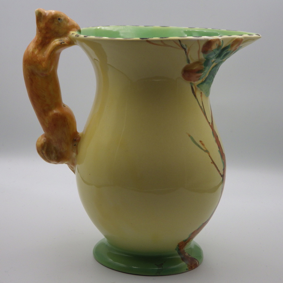 Antique BURLEIGH WARE 1930s Art Deco Yellow SQUIRREL JUG