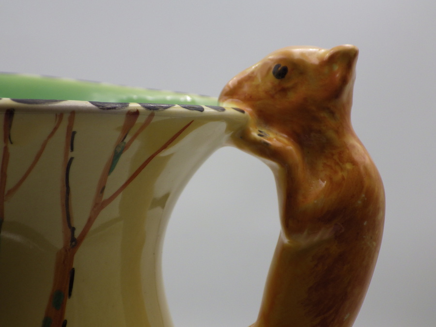 Antique BURLEIGH WARE 1930s Art Deco Yellow SQUIRREL JUG