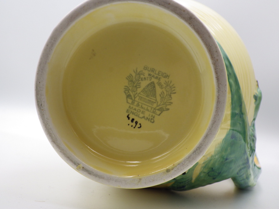 Antique BURLEIGH WARE 1930s Art Deco Yellow DRAGON JUG