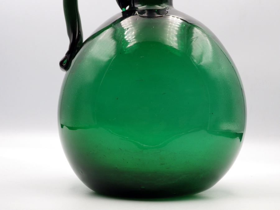 Antique ANTIQUE 19th Century Bristol Green Glass WINE FLAGON