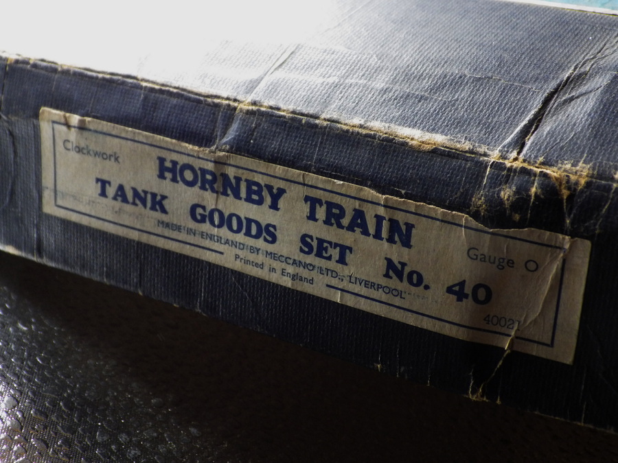 Antique HORNBY O GAUGE 1950s No.40 Tank Goods Vintage Boxed CLOCKWORK TRAIN SET