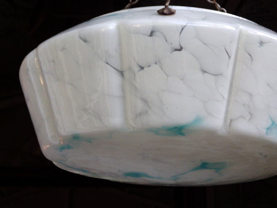 Antique ART DECO 1930s Vintage Glass Flycatcher CEILING LIGHT SHADE