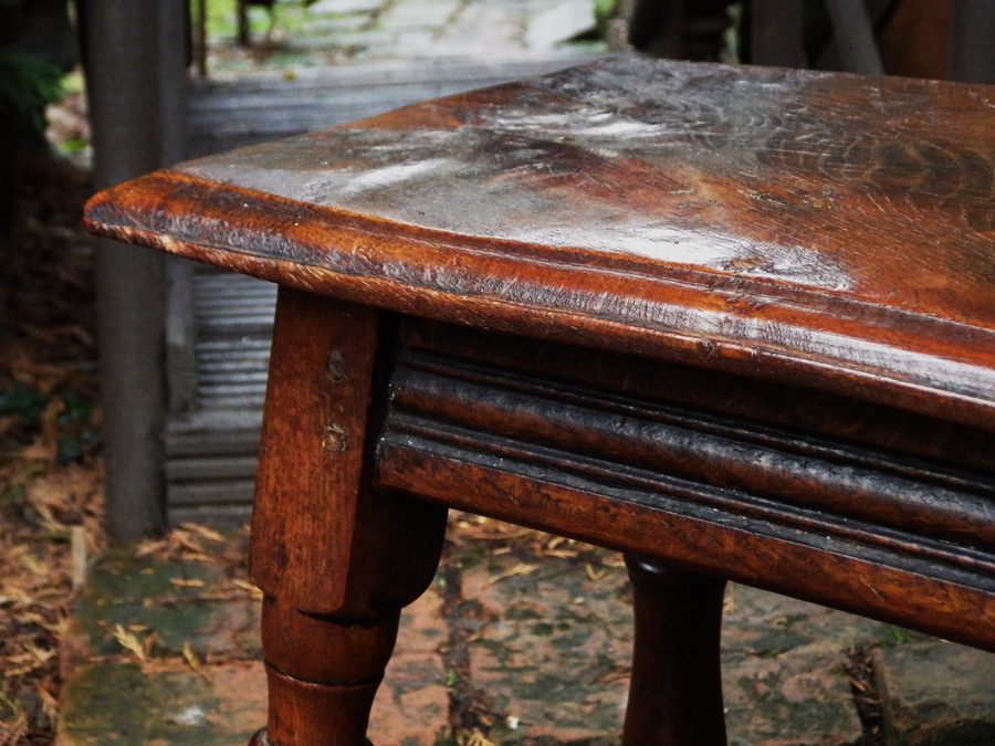 Antique ANTIQUE 17th 18th Century Peg Jointed Oak and Elm JOINT STOOL